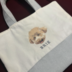 Embroidered Full Pet Portrait Tote Bag
