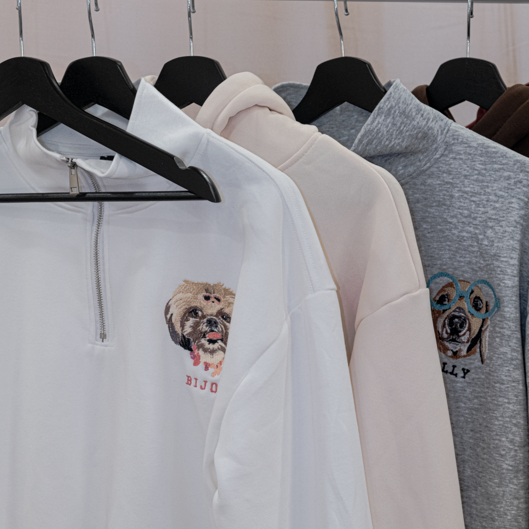 Embroidered Full Pet Portrait Quarter Zip